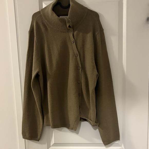 OAK + FORT Sweaters - Asymmetric Button-Up Sweater